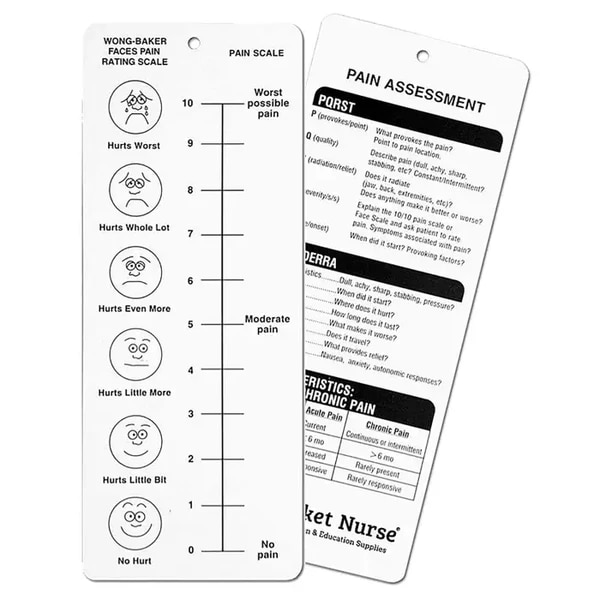 Pain Control Card Pocket Nurse® Pain Scale Assessment Card | DiaMedical